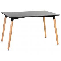  Стол обеденный DOBRIN SERRA WIDE, ножки светлый бук, столешница чёрная, фото 1 