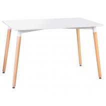  Стол обеденный DOBRIN SERRA WIDE, ножки светлый бук, столешница белая, фото 1 