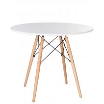  Стол обеденный DOBRIN CHELSEA`90, ножки светлый бук, цвет белый, фото 1 