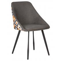  Стул обеденный DOBRIN MARKUS, ЭМАЛЬ ЧЕРНЫЙ МУАР ткань Candy Graphite+Escada Ochre, фото 1 