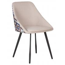  Стул обеденный DOBRIN MARKUS, ЭМАЛЬ ЧЕРНЫЙ МУАР ткань Candy Silver+Escada Ocean, фото 1 