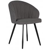  Стул обеденный DOBRIN NAOMI, ЭМАЛЬ ЧЕРНЫЙ МУАР велюр Catania Chocolate, фото 1 