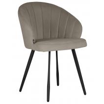  Стул обеденный DOBRIN NAOMI, ЭМАЛЬ ЧЕРНЫЙ МУАР велюр Catania Cocoa, фото 1 