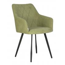  Стул обеденный DOBRIN ROBY, ЭМАЛЬ ЧЕРНЫЙ МУАР велюр Catania Forest, фото 1 