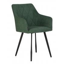  Стул обеденный DOBRIN ROBY, ЭМАЛЬ ЧЕРНЫЙ МУАР велюр Catania Izumrud, фото 1 