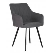  Стул обеденный DOBRIN ROBY, ЭМАЛЬ ЧЕРНЫЙ МУАР велюр Catania Silver, фото 1 