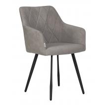  Стул обеденный DOBRIN ROBY, ЭМАЛЬ ЧЕРНЫЙ МУАР велюр Catania Smoke, фото 1 