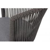  "Люксембург" стул плетеный из роупа, каркас из стали темно-серый (RAL7024) муар, роуп темно-серый круглый, ткань темно-серая 027, фото 7 