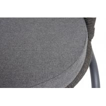  "Люксембург" стул плетеный из роупа, каркас из стали темно-серый (RAL7024) муар, роуп темно-серый круглый, ткань темно-серая 027, фото 8 