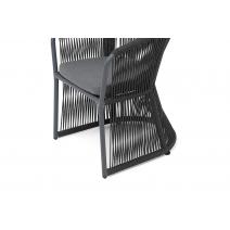  "Романо" стул плетеный из роупа, каркас алюминий темно-серый (RAL7024) муар, роуп темно-серый круглый, ткань темно-серая 027, фото 4 