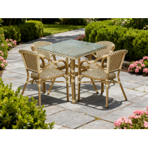  "Кабри" обеденная группа плетеная на 4 персоны, цвет бежево-коричневый, фото 9 