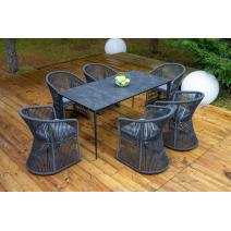  "Романо" обеденная группа на 6 персон, каркас темно-серый, роуп темно-серый, фото 1 