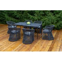  "Романо" обеденная группа на 6 персон, каркас темно-серый, роуп темно-серый, фото 3 