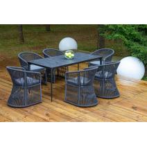  "Романо" обеденная группа на 6 персон, каркас темно-серый, роуп темно-серый, фото 4 