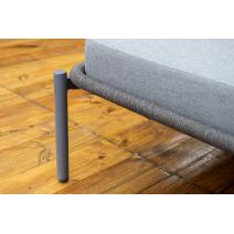  "Позитано" лежак плетеный из роупа, каркас алюминий темно-серый (RAL7024) муар, роуп темно-серый круглый, ткань темно-серая 027, фото 9 