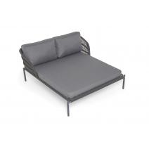  "Позитано" лежак плетеный из роупа, каркас алюминий темно-серый (RAL7024) муар, роуп темно-серый круглый, ткань темно-серая 027, фото 11 