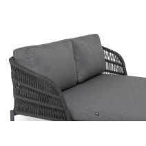  "Позитано" лежак плетеный из роупа, каркас алюминий темно-серый (RAL7024) муар, роуп темно-серый круглый, ткань темно-серая 027, фото 15 