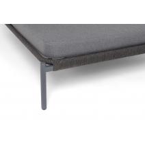  "Позитано" лежак плетеный из роупа, каркас алюминий темно-серый (RAL7024) муар, роуп темно-серый круглый, ткань темно-серая 027, фото 16 