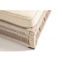  "Ривьера" шезлонг плетеный из роупа, каркас алюминий белый муар, роуп бежевый круглый, ткань бежевая 052, фото 8 