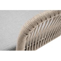  "Лион" стул плетеный из роупа, каркас алюминий светло-серый (RAL7035) муар, роуп серый меланж круглый, ткань светло-серая, фото 4 