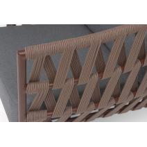  "Диего" кресло плетеное из роупа, каркас алюминий коричневый (RAL8016) муар, роуп коричневый круглый, ткань темно-серая 027, фото 7 