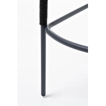  "Марсель" стул барный плетеный из роупа, каркас из стали темно-серый (RAL7024) муар, роуп темно-серый круглый, ткань темно-серая 027, фото 8 