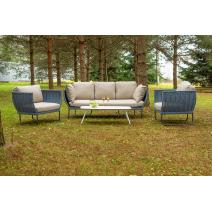  "Фиджи" лаунж-зона 5-местная плетеная из роупа (веревки), каркас алюминиевый темно-серый, роуп синий (KT18-014), фото 2 