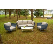  "Фиджи" лаунж-зона 5-местная плетеная из роупа (веревки), каркас алюминиевый темно-серый, роуп синий (KT18-014), фото 5 