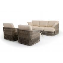  "Альбано" лаунж-зона 5-местная плетеная из роупа (веревки), каркас алюминиевый светло-серый, роуп серый меланж, фото 19 