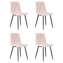  Набор 4 шт Стул обеденный DOBRIN CHILLY ROMBO, Бежевый Simple 44, основание черный, фото 1 