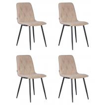  Набор 4 шт Стул обеденный DOBRIN CHILLY ROMBO, Капучино Simple 05, основание черное, фото 1 