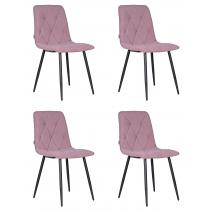  Набор 4 шт Стул обеденный DOBRIN CHILLY ROMBO, Лавандовый Simple 48, основание черное, фото 1 