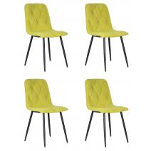  Набор 4 шт Стул обеденный DOBRIN CHILLY ROMBO, Лайм Simple 14, основание черное, фото 1 