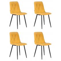  Набор 4 шт Стул обеденный DOBRIN CHILLY ROMBO, Горчичный Simple 15, основание черное, фото 1 
