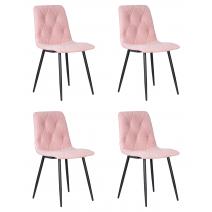  Набор 4 шт Стул обеденный DOBRIN CHILLY ROMBO, Розовый Simple 03, основание черное, фото 1 