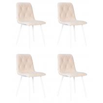  Набор 4 шт Стул обеденный DOBRIN CHILLY ROMBO, Бежевый Simple 44, основание белое, фото 1 