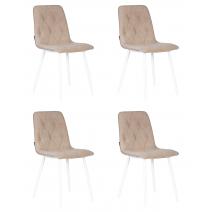  Набор 4 шт Стул обеденный DOBRIN CHILLY ROMBO, Капучино Simple 05, основание белый, фото 1 