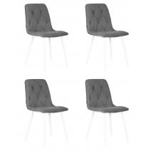  Набор 4 шт Стул обеденный DOBRIN CHILLY ROMBO, Серый Simple 33, основание белый, фото 1 