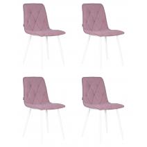  Набор 4 шт Стул обеденный DOBRIN CHILLY ROMBO, Лавандовый Simple 48, основание белый, фото 1 