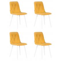  Набор 4 шт Стул обеденный DOBRIN CHILLY ROMBO, Горчичный Simple 15, основание белый, фото 1 