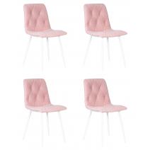  Набор 4 шт Стул обеденный DOBRIN CHILLY ROMBO, Розовый Simple 03, основание белый, фото 1 