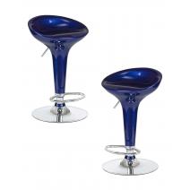  Набор 2 шт Стул барный DOBRIN BOMBA, синий металлик, фото 1 