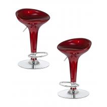 Набор 2 шт Стул барный DOBRIN BOMBA, бордовый металлик, фото 1 
