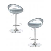  Набор 2 шт Стул барный DOBRIN DISCO, серебряный, фото 1 