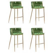  Набор 4 шт Стул барный DOBRIN EMMA GOLD, зеленый велюр (VF-08), фото 1 