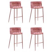  Набор 4 шт Стул барный DOBRIN EMMA ROSE GOLD, розовый велюр (VF-10), фото 1 