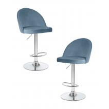  Набор 2 шт Стул барный DOBRIN MILANA, пудрово-голубой велюр (MJ9-74), фото 1 