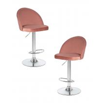  Набор 2 шт Стул барный DOBRIN MILANA, пудрово-розовый велюр (MJ9-32), фото 1 