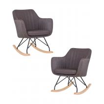  Набор 2 шт Кресло-качалка DOBRIN KIARA, серая ткань (LAR-106D-26), фото 1 