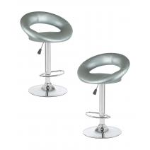  Набор 2 шт Стул барный DOBRIN MIRA, серебряный, фото 1 
